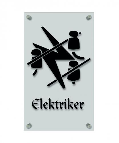 Zunftschild Handwerkerschild - Elektriker - beschriftet auf edler Acryl-Kunststoff-Platte – 309435