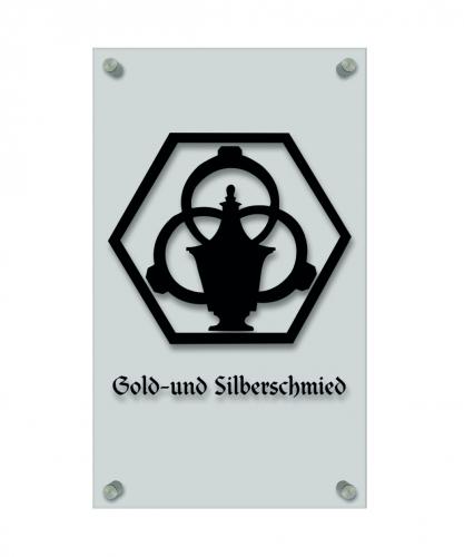 Zunftschild Handwerkerschild - Gold- und Silberschmied - beschriftet auf edler Acryl-Kunststoff-Platte – 309425