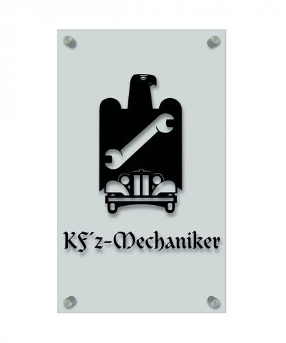 Zunftschild Handwerkerschild - Kfz-Mechaniker - beschriftet auf edler Acryl-Kunststoff-Platte – 309440