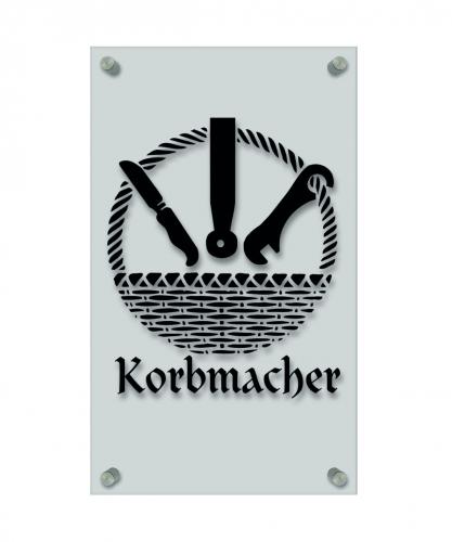 Zunftschild Handwerkerschild - Korbmacher - beschriftet auf edler Acryl-Kunststoff-Platte – 309426