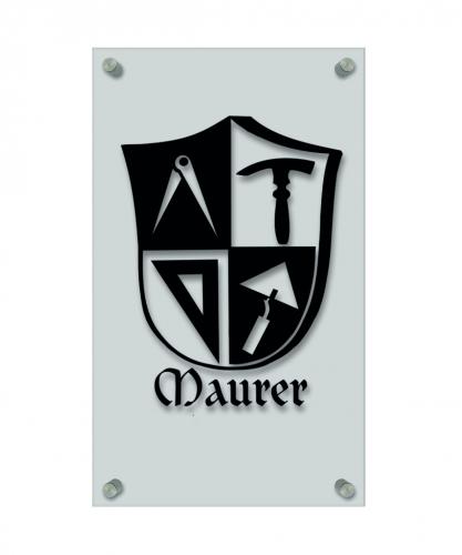 Zunftschild Handwerkerschild - Maurer -beschriftet auf edler Acryl-Kunststoff-Platte – 309412