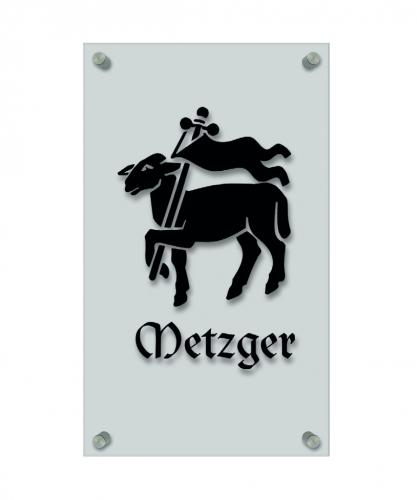 Zunftschild Handwerkerschild - Metzger - beschriftet auf edler Acryl-Kunststoff-Platte – 309445