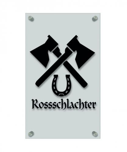 Zunftschild Handwerkerschild - Rossschlachter - beschriftet auf edler Acryl-Kunststoff-Platte – 309403
