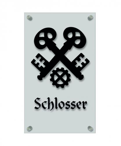 Zunftschild Handwerkerschild - Schlosser - beschriftet auf edler Acryl-Kunststoff-Platte – 309410