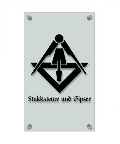 Zunftschild Handwerkerschild - Stukkateure und Gipser - beschriftet auf edler Acryl-Kunststoff-Platte – 309423
