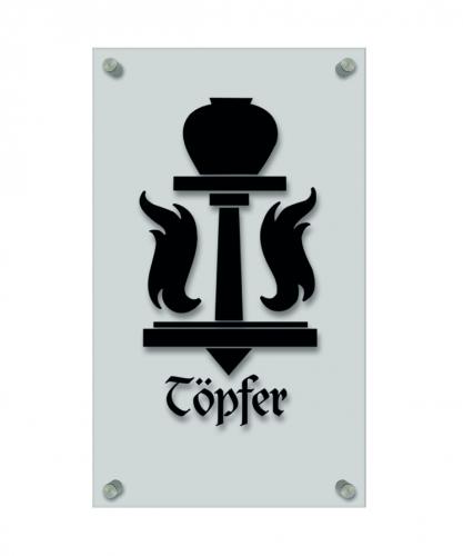 Zunftschild Handwerkerschild - Töpfer - beschriftet auf edler Acryl-Kunststoff-Platte – 309416