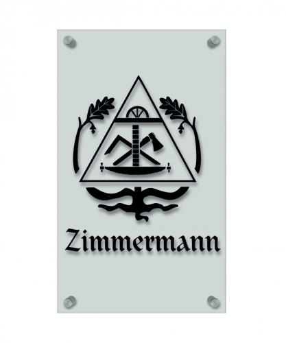 Zunftschild Handwerkerschild - Zimmermann - beschriftet auf edler Acryl-Kunststoff-Platte – 309409