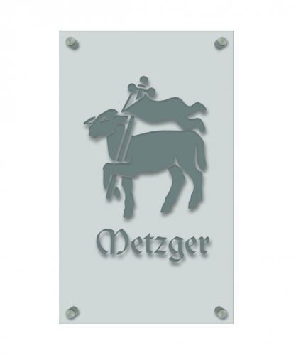 Zunftschild Handwerkerschild - Metzger - beschriftet auf edler Acryl-Kunststoff-Platte – 309445