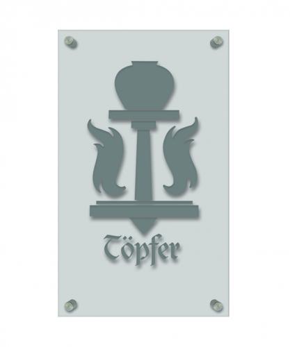 Zunftschild Handwerkerschild - Töpfer - beschriftet auf edler Acryl-Kunststoff-Platte – 309416