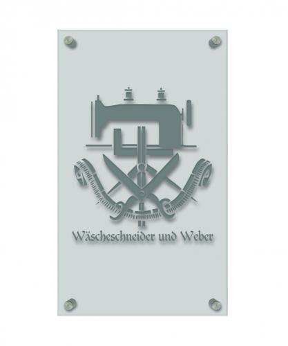 Zunftschild Handwerkerschild - Wäscheschneider und Weber - Acryl-Kunststoff-Platte – 309422