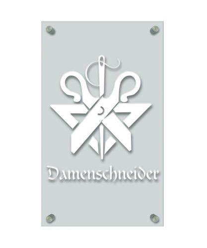Zunftschild Handwerkerschild - Damenschneider - beschriftet auf edler Acryl-Kunststoff-Platte – 309451