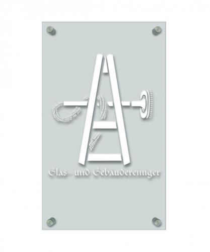 Zunftschild Handwerkerschild - Glas und Gebäudereiniger - beschriftet auf edler Acryl-Kunststoff-Platte – 309406