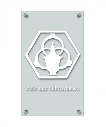 Zunftschild Handwerkerschild - Gold- und Silberschmied - beschriftet auf edler Acryl-Kunststoff-Platte – 309425