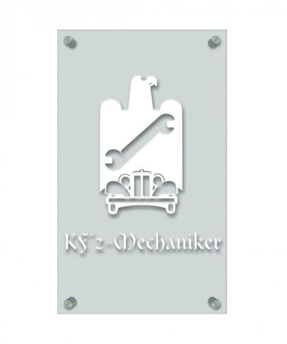 Zunftschild Handwerkerschild - Kfz-Mechaniker - beschriftet auf edler Acryl-Kunststoff-Platte – 309440