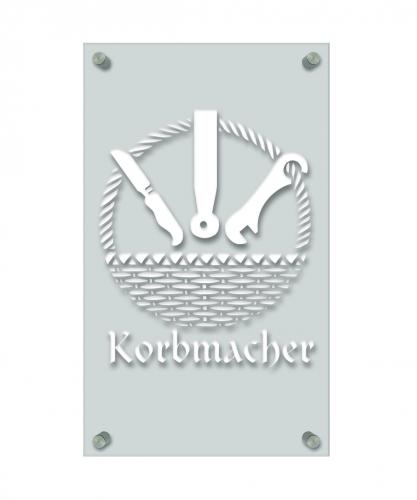 Zunftschild Handwerkerschild - Korbmacher - beschriftet auf edler Acryl-Kunststoff-Platte – 309426