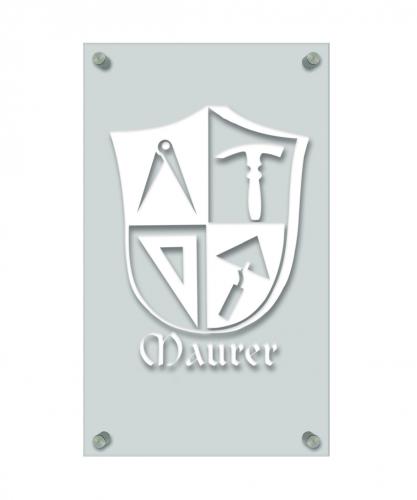 Zunftschild Handwerkerschild - Maurer -beschriftet auf edler Acryl-Kunststoff-Platte – 309412