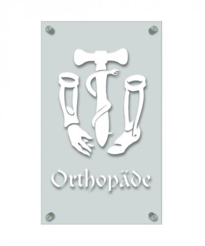 Zunftschild Handwerkerschild - Orthopäde - beschriftet auf edler Acryl-Kunststoff-Platte – 309424 weiß