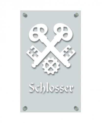 Zunftschild Handwerkerschild - Schlosser - beschriftet auf edler Acryl-Kunststoff-Platte – 309410