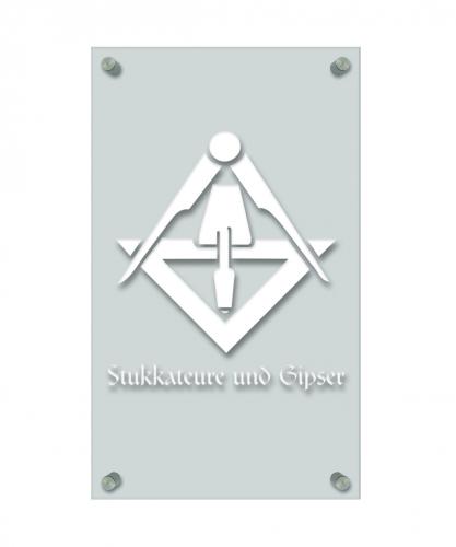 Zunftschild Handwerkerschild - Stukkateure und Gipser - beschriftet auf edler Acryl-Kunststoff-Platte – 309423