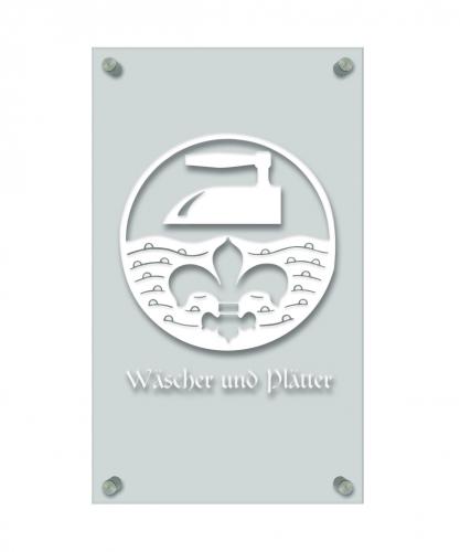 Zunftschild Handwerkerschild - Wäscher und Plätter - beschriftet auf edler Acryl-Kunststoff-Platte – 309407