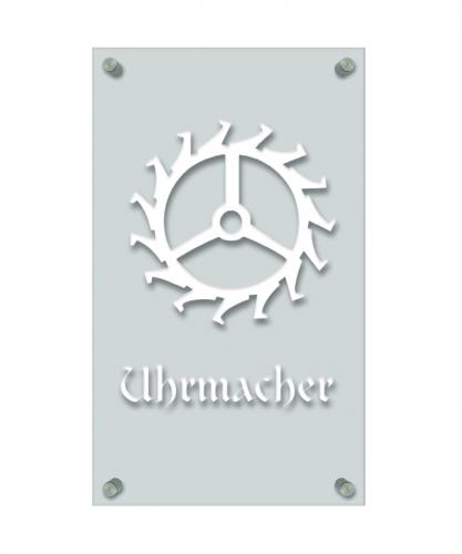 Zunftschild Handwerkerschild - Uhrmacher - beschriftet auf edler Acryl-Kunststoff-Platte – 309402