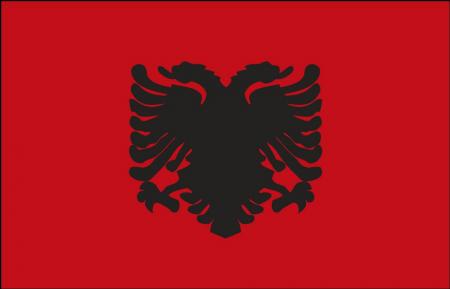 Autoländerfahne - Albanien - Gr. ca. 40x30cm - 78008 - Länderfahne mit Klemmstab, Dekofahne
