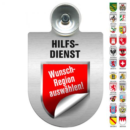 Einsatzschild Windschutzscheibe incl. Saugnapf - HILFSDIENST - 309796