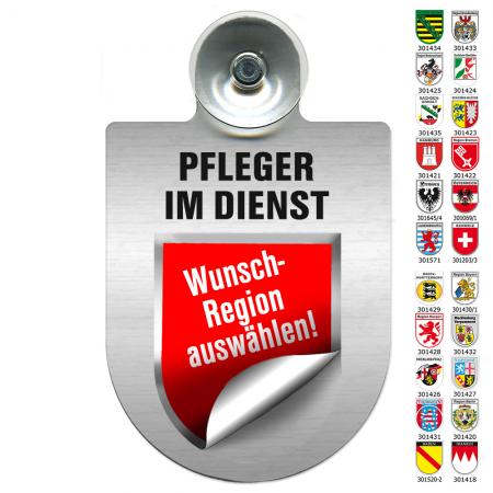 Einsatzschild Windschutzscheibe incl. Saugnapf - PFLEGER IM DIENST - 309799