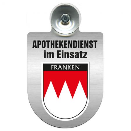 Einsatzschild Windschutzscheibe incl. Saugnapf - Apothekendienst im Einsatz - 309397-18 Region Franken
