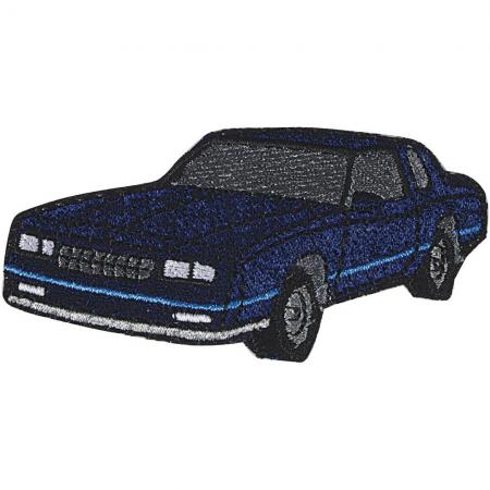 AUFNÄHER - blauer Sportwagen Oldtimer Car - 03113  - Gr. ca. 9 x 4 cm