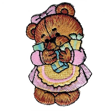 Aufnäher Patches - Bär Teddy Bärchen mit Geschenke (BR850/2) Gr. ca. 4 x 6 cm