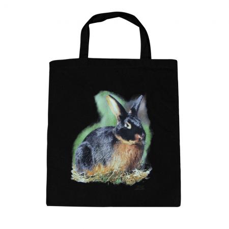 Baumwolltasche mit Print Kaninchen Hase Schwarzloh B06972