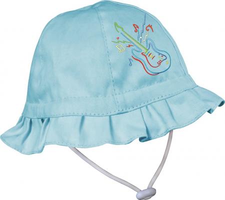 Sommerhut Baby mit Einstickung - Gitarre - 60757 hellblau
