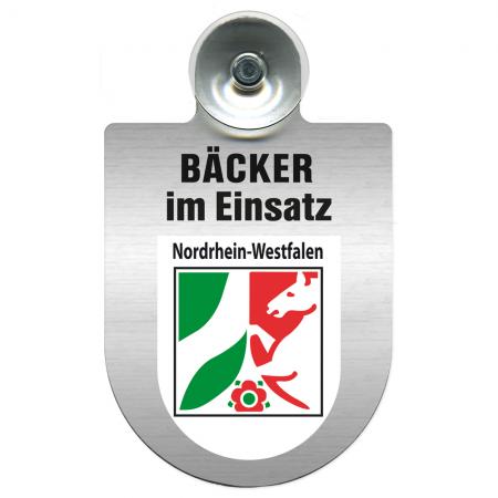 Einsatzschild Windschutzscheibe incl. Saugnapf - Bäcker im Einsatz - 309748 -  incl. Regionen nach Wahl