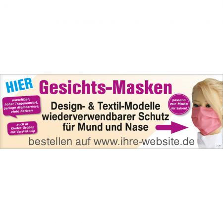 Banner Werbebanner Gr. 3m x 1m - Gesichts-Masken.... - 309805