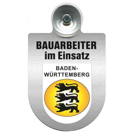 Einsatzschild Windschutzscheibe incl. Saugnapf - Bauarbeiter im Einsatz - 393805 - Region Baden-Württemberg
