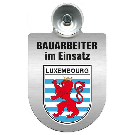 Einsatzschild Windschutzscheibe incl. Saugnapf - Bauarbeiter im Einsatz - 393805 - Region Luxembourg