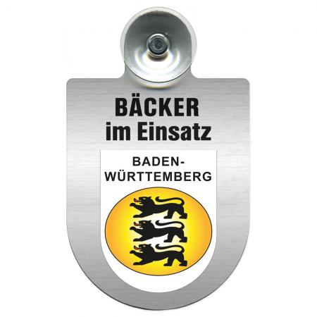 Einsatzschild Windschutzscheibe incl. Saugnapf - Bäcker im Einsatz - 309748 - Region Baden-Württemberg