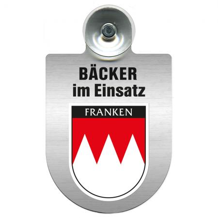 Einsatzschild Windschutzscheibe incl. Saugnapf - Bäcker im Einsatz - 309748 - Region Franken