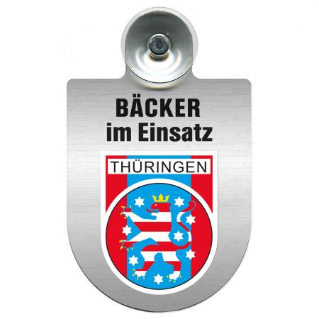 Einsatzschild Windschutzscheibe incl. Saugnapf - Bäcker im Einsatz - 309748 - Region Thüringen