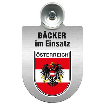 Einsatzschild Windschutzscheibe incl. Saugnapf - Bäcker im Einsatz - 309748 - Region Österreich