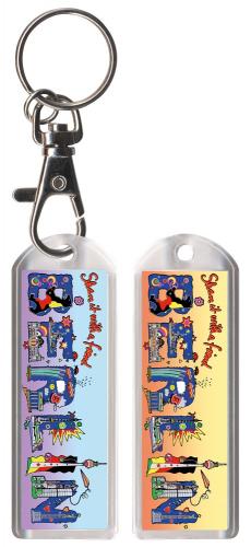 Karabiner Schlüsselanhänger - Buntes Berlin - Gr. ca. 7x2,5cm - 13197 - Keyholder Hauptstadt