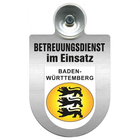 Einsatzschild Windschutzscheibe incl. Saugnapf - Betreuungsdienst im Einsatz - 309728 - Region Baden-Württemberg