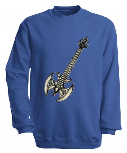 Sweatshirt mit Print - Guitar - S10252 - versch. farben zur Wahl - Gr. blau / XL