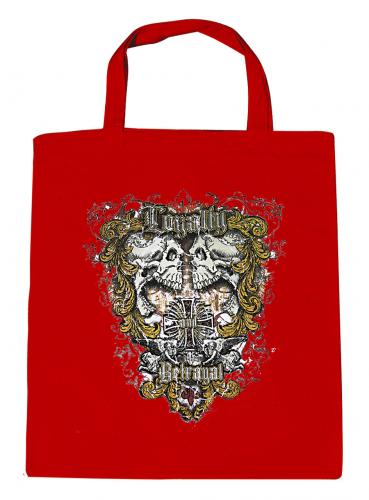 Baumwolltasche mit Print LOYALTY betrayal - Totenköpfe Skull - U10831