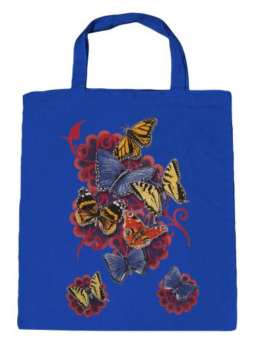 Baumwolltasche mit Print Blumen Schmetterlinge Flowers Butterfly U09842