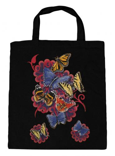 Baumwolltasche mit Print Blumen Schmetterlinge Flowers Butterfly U09842