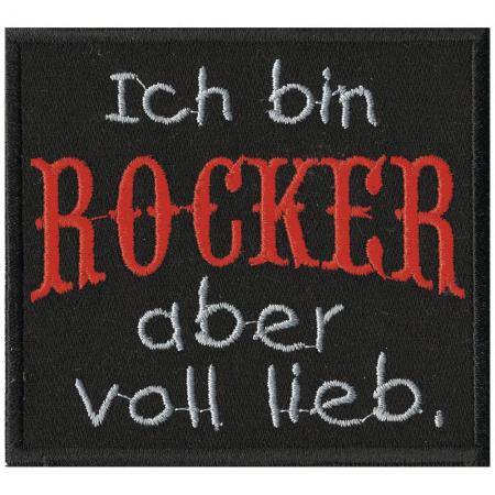 AUFNÄHER - Ich bin ROCKER aber voll lieb - 06165 - Gr. ca. 10 x 9 cm