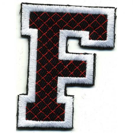 Aufnäher Patches - Buchstabe F - Gr. ca. 6cm x 4cm - 21736 schwarz-weiß