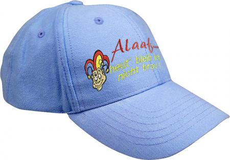 Baseballcap mit Einstickung - Alaaf ... heute bleib ich nicht brav - 52107 hellblau